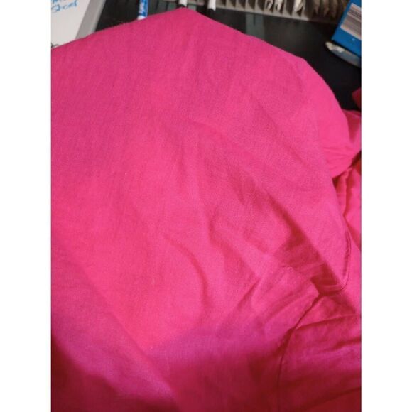 Aerie Shirt Ladies Medium Oversized Pink Semi Sheer Crochet - Picture 5 of 8